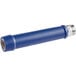 A navy blue plastic cylindrical handle with silver fittings.