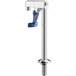 A silver and blue Waterloo countertop glass filler faucet with a blue handle.