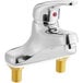 A Waterloo deck-mounted faucet with a single silver pivot lever handle.