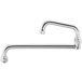 A silver Waterloo double-jointed swing spout faucet.