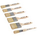 Ateco 6-piece pastry and basting brush set with wooden handles and white bristles.