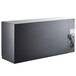 A black rectangular Avantco back bar cooler with a galvanized top and wires on top.