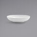 A Front of the House Harmony bright white low round porcelain bowl on a white background.