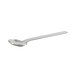 A Front of the House stainless steel demitasse spoon with a silver handle.