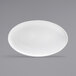 A white oval plate on a white background.