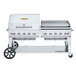 A large stainless steel Crown Verity outdoor grill on a white background.