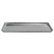 A rectangular metal Front of the House stainless steel plate with an antique finish.