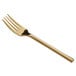 An Acopa Phoenix stainless steel salad/dessert fork with a gold handle.