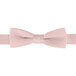 A close-up of a light pink Henry Segal adjustable band poly-satin bow tie.