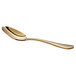An Acopa Vernon gold demitasse spoon with a stainless steel bowl and gold handle.
