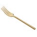 An Acopa Phoenix stainless steel dinner fork with a gold handle.