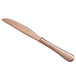 An Acopa Vernon rose gold stainless steel dinner knife with a handle.