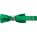 A Henry Segal emerald green poly-satin bow tie with metal buckles.
