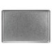 A Front of the House rectangular stainless steel plate with an antique finish.
