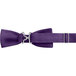 A dark purple poly-satin bow tie with adjustable metal buckles.