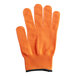 An orange Mercer Culinary Millennia A4 level cut-resistant glove with a black wrist band.