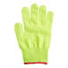 A yellow Mercer Culinary Millennia A4 cut-resistant glove with a red band.