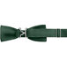 A green bow tie with adjustable silver buckles.