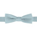 A close-up of a light blue Henry Segal bow tie with an adjustable band.