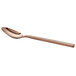 An Acopa Phoenix stainless steel spoon with a rose gold handle.