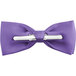 A Henry Segal purple poly-satin bow tie with a silver clip.
