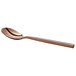 An Acopa Phoenix stainless steel bouillon spoon with a rose gold metal handle.