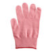 A pink Mercer Culinary Millennia Cut-Resistant glove with five fingers.