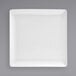 A Front of the House bright white square porcelain plate.
