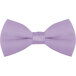 A close-up of a lavender Henry Segal clip-on bow tie.