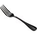An Acopa Vernon stainless steel dinner fork with a black handle.