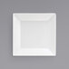 A white square Front of the House Kyoto porcelain plate.