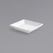 A white square Front of the House Kyoto sauce dish.