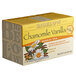 A yellow box of Bigelow Chamomile Vanilla and Honey Herbal Tea Bags.