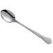 A Vollrath stainless steel serving spoon with an embossed handle.