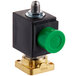 A black and green Estella Caffe solenoid valve with brass screw ends.