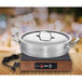 A Bon Chef black countertop induction warmer with a metal lid.