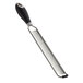 A Mercer Culinary stainless steel zester grater with a Santoprene handle.
