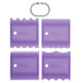 A group of purple Wilton plastic cake decorating combs.