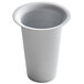 A white plastic cup with a hole in the top.