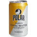 A 6 pack of yellow Polar Tonic Water cans.