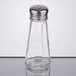 A Thunder Group clear glass salt shaker with a silver mushroom top.
