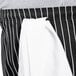 Uncommon Chef XL chalk stripe cargo chef pants with a white pocket.