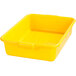 A yellow plastic Carlisle bus tub with a lid.