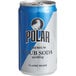 A 6 pack of blue and silver Polar Club Soda cans.