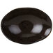 A black oval Tuxton Capistrano bowl with a white geode design in the middle.