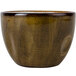 A brown ceramic Tuxton Artisan Geode Walnut bouillon cup.