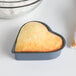 A heart shaped cake in a Fox Run mini heart shaped cake pan.