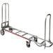 A silver Magliner hand truck with four wheels.