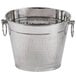 An American Metalcraft stainless steel wine bucket with rings and a handle.