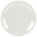 A white Carlisle melamine salad plate with a white rim.